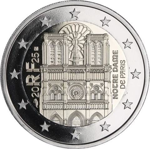 Frankreich-2 Euro-2025-PP-Notre Dame-Etui