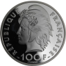 Frankreich-100 Francs 15 Ecus-1993-AGpp-Zwei Fussballspieler-VS