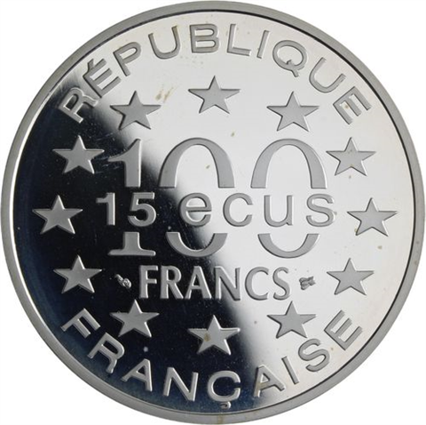 Frankreich-3x100Francs-1993-1994-AGpp-Monumente-Etui