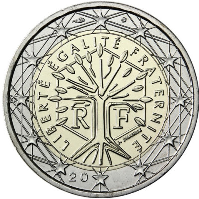 Kursmünze aus Frankreich 2 Euro 2012 mit dem Motiv Lebensbaum  Sondermünzen Gedenkmünzen Münzkatolog bestellen 