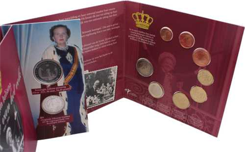 Niederlande-3,88 Euro+2 Medaille-2004-Stgl-KMS Königin Juliana-Folder