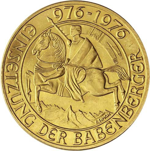 Österreich-1000-Schilling-1976-Goldmünze-Babenberger