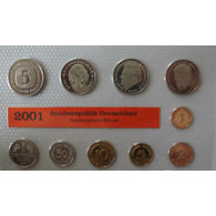 BRD 12,68 DM Kursmünzensatz 2001 Stgl. 1 Pfennig bis 5 D-Mark Mzz. F