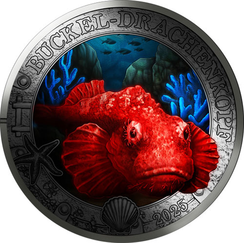 Österreich-3Euro-2025-Skorpionfisch-BuckelDrachenkopf-RS
