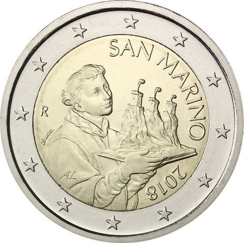 San Marino 2 Euro 2018 Der Heilige Marinus Coincard 
