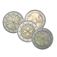Malta 3 x 2 Euro Kursmünzen Jahrgänge: 2014, 2015 und  2016 Malteser Kreuz