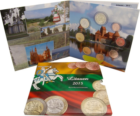 Litauen 3,88 Euro 2015 Sondersatz Weisser Ritter Vytis im Folder