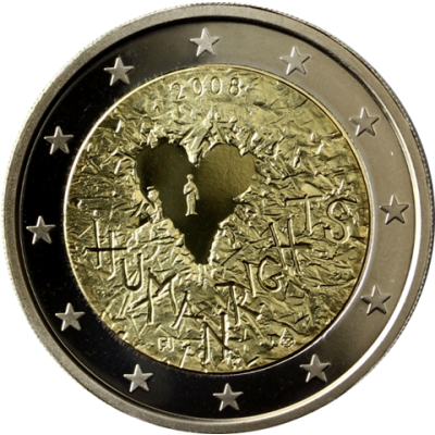 Finnland 2 Euro 2008 PP 60 Jahre der Allgemeinen Erklärung der Menschenrechte I