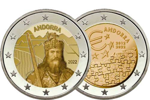 Andorra-2Euro-2022Währungsvereinbarung-Karl-der-Grosse-RS