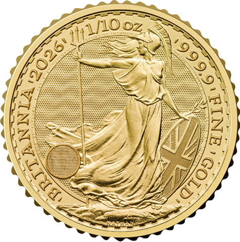 Großbritannien-10Pfund-2026-AUStgl-zehntelUnzeGold-Britannia-RS