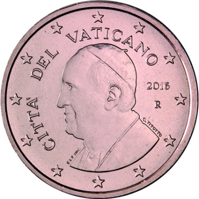 Vatikan 5 Cent 2016 bfr. Papst  Franziskus