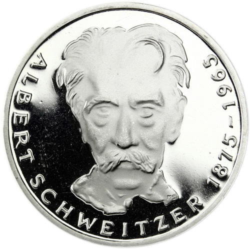 Deutschland 5 DM Silber 1975 PP Albert Schweitzer in Münzkapsel