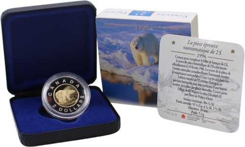 Kanada-2 Dollar-1996-PP-Eisbär Kursmünze-Etui