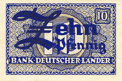 Banknote - R.251  10  Pfenning ohne Datum 1948