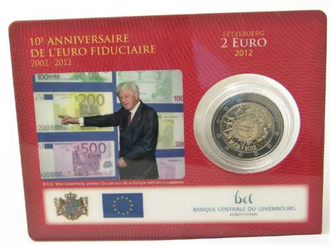 Luxemburg 2 Euro 2012 stgl. CoinCard Bargeld