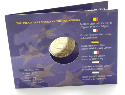 Irland 2 Euro 2007 stgl. Coin Card Römische Verträge