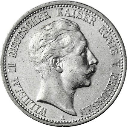 Jäger 102 Preussen 2 Mark 1891 - 1912 Sehr schön Wilhelm II Kaiser und König von Preußen I