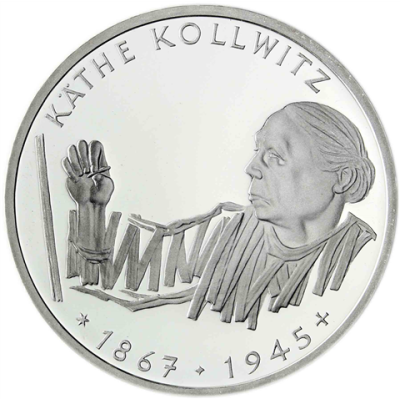 Deutschland 10 DM Silber 1992 Stgl. 125. Geburtstag von Käthe Kollwitz I