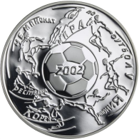 Russland-3 Rubel-2002-AGpp-Fußball WM-Y787-RS