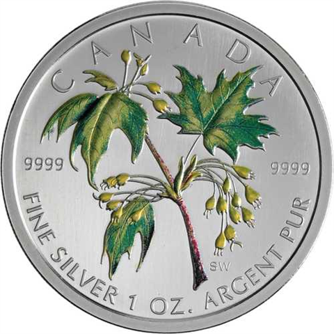 Kanada-5Dollar-2003-AGstgl-Maple Leaf Farbe-Etui