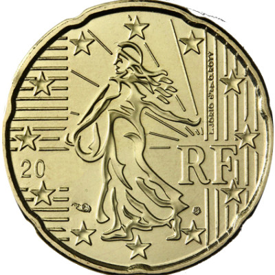 Frankreich 20 Cent 2003 bfr. Säerin