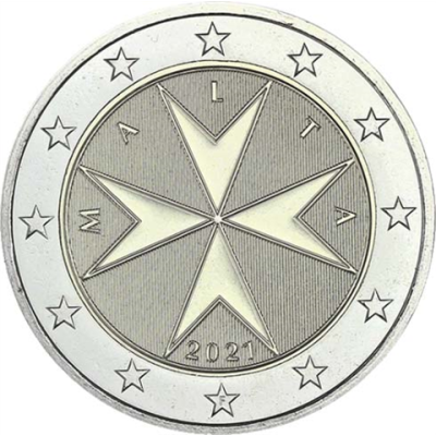 2-Euro-Münze-Malte-2021-Kreuz-Münzzeichen-F