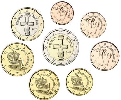 Kursmünzen aus Zypern Jahrgang 2017 