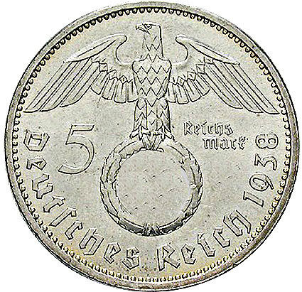 Original Reichsmark Silber Hindenburg , Garnisonskirche 