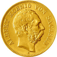Reichgold 20 Mark Albert von Sachsen Jäger 264