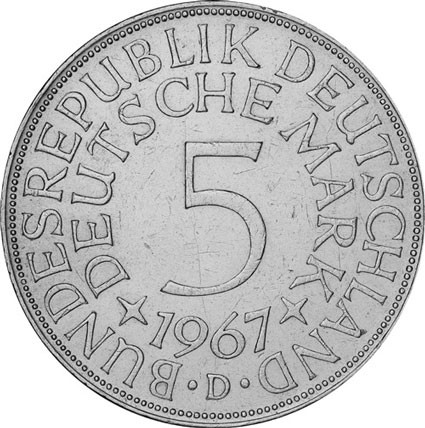 Deutschland 5 DM 1967 D Silberadler