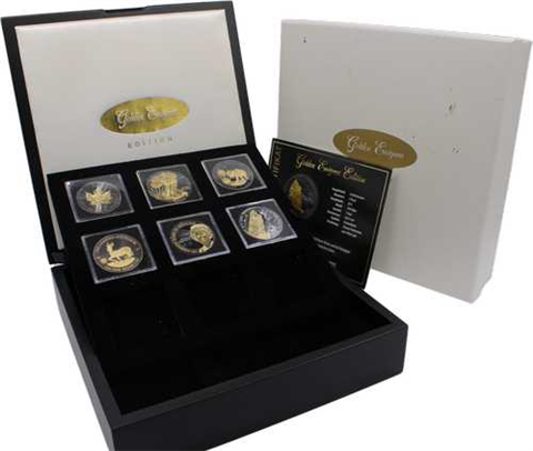 6x Münzen-AG-BR-Golden Enigma Edition-Box I
