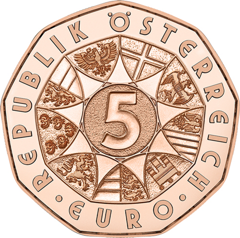 Österreich-5Euro-2026-Kupfer-Neujahrsmünze-SpringinGlück-RS