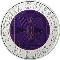 Österreich-25Euro-2005+AgNiob-Fernsehen-RS