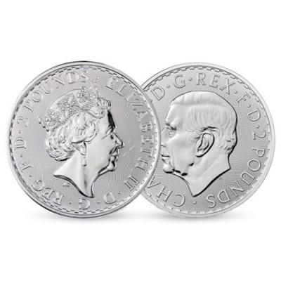 Grossbritannien-2x1Unze-Silber-Britannia-2023-Charles-Elisabeth
