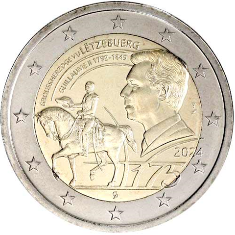 Luxemburg-2-Euro-2024-Stgl-GuillaumeII-Mzz