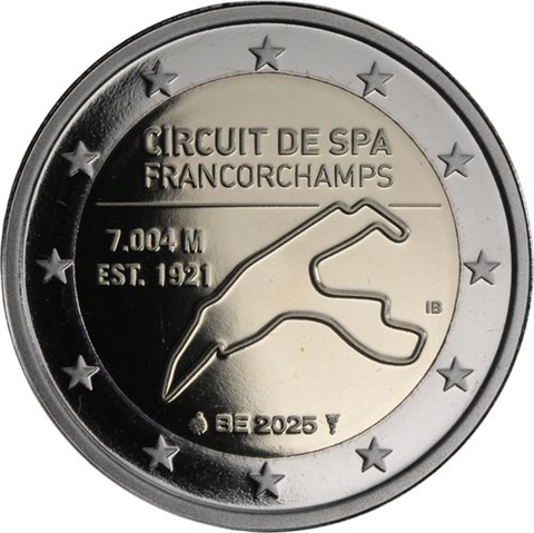 Belgien-2 euro-2025-PP-Rennstrecke-Etui