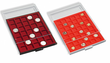 322045 -  Münzenbox mit eckigen Einteilungen rauchfarbend 