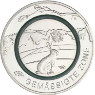 Neue 5 Euro Gedenkmünze 2019  Gemäßigte Zone Polymering Grün Feldhase