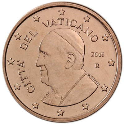 Vatikan 1 Cent 2015 Stgl. Papst  Franziskus