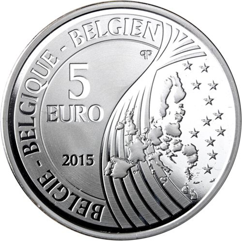 Belgien 5 Euro 2015 PP Marguerite de Riemaecker Legot im Folder geschlossen