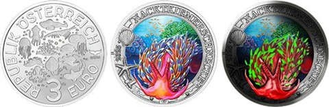 Österreich-12x3 Euro-2022-2025-Meereswelten-Set BuchI