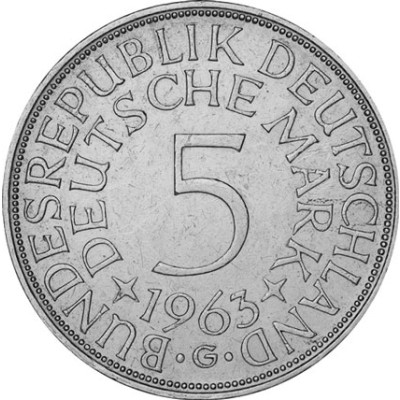 Heiermann Silberadler Kursmünzen Deutschland 5 DM 1963 Silber 