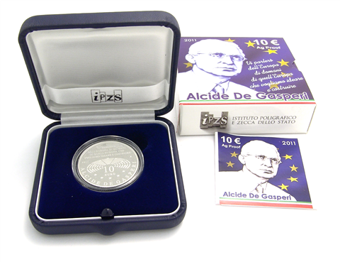 Italien 10 Euro 2011 PP Alcide de Gasperi I