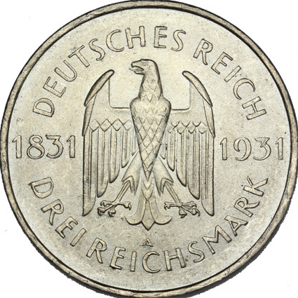 J.348 -  3 Reichsmark 1931  vom Stein  