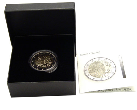 Finnland-2Euro-2010-PP-Finnische-Währung-im-Etui-RS