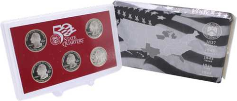 USA-5xQuarter Dollar-2004-AGpp-50 States Quarters-RS