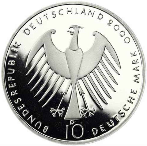 Deutschland-10-DM-Silber-2000-PP-Natur-Erde-Mensch,-EXPO-2000-I