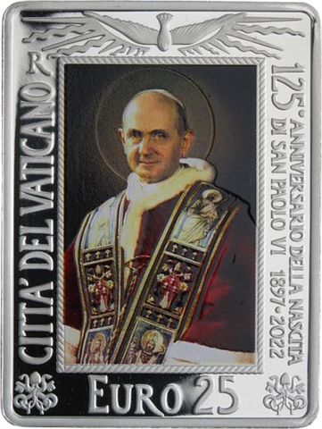 Vatikan-25Euro-2022-AGpp-PapstPaul-Etui