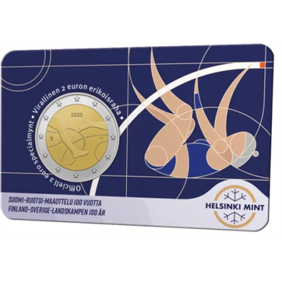 Finnland-2Euro-2025-Stgl-Coincard-weiß-Leichtathletik-RS