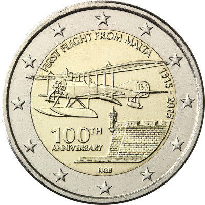 Malta 2 Euro 2015 bfr. 100 Jahre Erster Flug